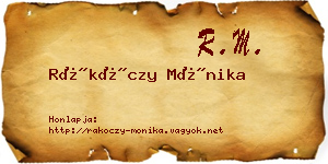 Rákóczy Mónika névjegykártya